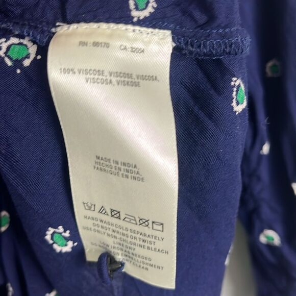 Anthropologie Vanessa Virginia Ashton navy peasant embellished jeweled blouse - Picture 4 of 9